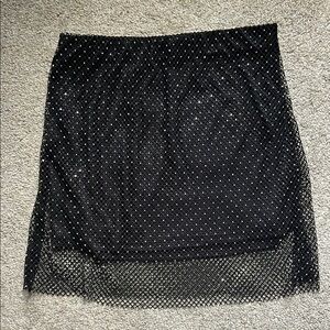 Elegant Black Mesh Skirt